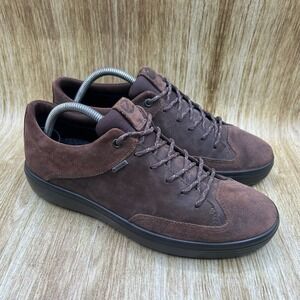 ECCO Soft 7 Tred Gore-Tex Men's Size 8.5 Brown Waterproof Suede Nubuck Sneakers